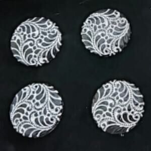 Magnetic Horse Show Number Pins Silver Lace Concho Set of 4 NEW